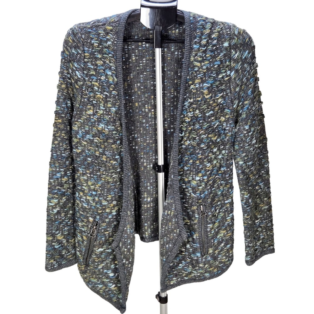 Women's Anthropologie Moth Medium Textured Open Front Zip Pocket Cardigan